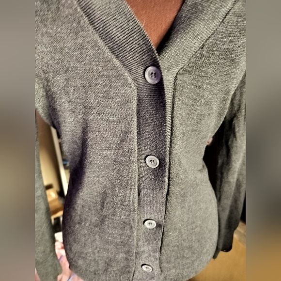 NWOT BLK // LT Button Up Cardigan - Picture 6 of 8